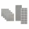 Food Network® Windowpane Grid Dishcloth & Kitchen Towel 6-pk. Gray