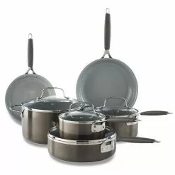 Food Network™ 10-pc. Nonstick Ceramic Cookware Set Red - Graphite