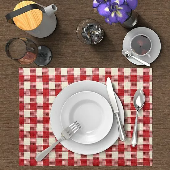 Food Network™ Vinyl Gingham Placemat 4-pk. 4 Food Network™ Vinyl Gingham Placemat 4-pk. - Image 2