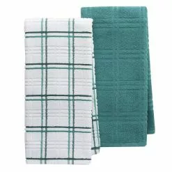 Food Network™ Plaid Kitchen Towel 2-pack Rio Red - Turquoise