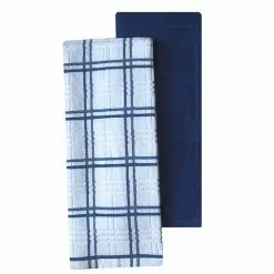 Food Network™ Plaid Kitchen Towel 2-pack Rio Red - Cobalt