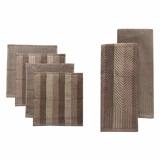 Food Network™ Striped Kitchen Towel & Dishcloth Multi-Pack Aqua 5 Food Network™ Striped Kitchen Towel & Dishcloth Multi-Pack Aqua - Image 3