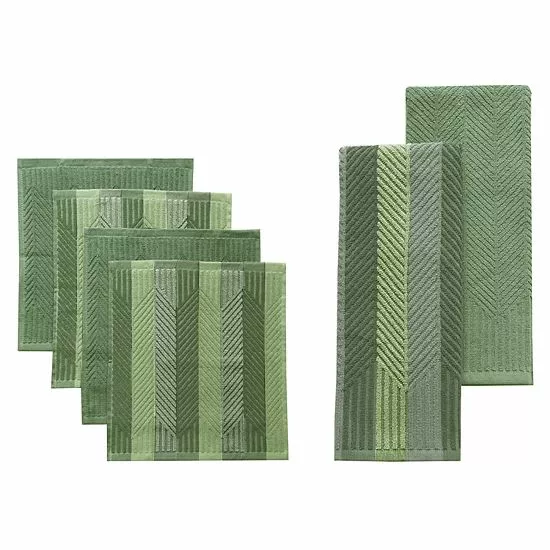Food Network™ Striped Kitchen Towel & Dishcloth Multi-Pack Aqua 7 Food Network™ Striped Kitchen Towel & Dishcloth Multi-Pack Aqua - Image 5