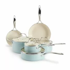 Food Network™ Farmstead 10-pc. Nonstick Ceramic Cookware Set Light Blue - Light Blue