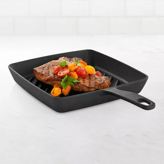 Food Network™ 9.8-in. Pre-Seasoned Cast-Iron Grill Pan 4 Food Network™ 9.8-in. Pre-Seasoned Cast-Iron Grill Pan - Image 2