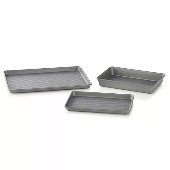 Food Network™ 3-pc. Essential Textured Bakeware Set Bronze 6 Food Network™ 3-pc. Essential Textured Bakeware Set Bronze - Image 4