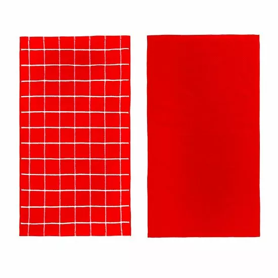 Food Network™ Windowpane Grid Kitchen Towel 2-pk. Red 4 Food Network™ Windowpane Grid Kitchen Towel 2-pk. Red - Image 2