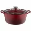 Food Network™ 7-qt. Ombre Enameled Cast-Iron Dutch Oven Red